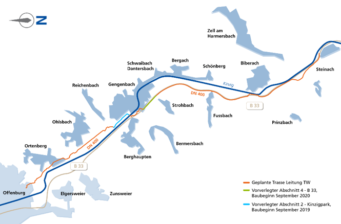 Karte der Wasserversorgung Kleine Kinzig